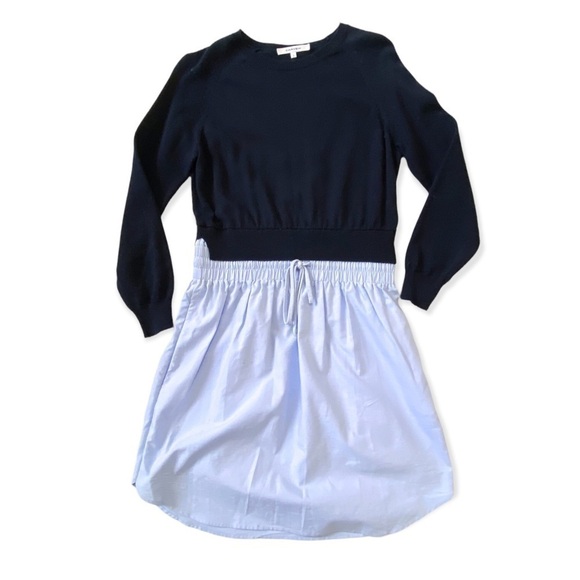 Carven Blue  'Oxford' contrast dress, Size S - Picture 10 of 14